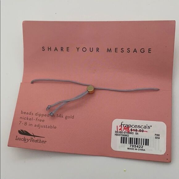 🍭6/$30 “Thanks” gold dipped beaded bracelet - Picture 3 of 5